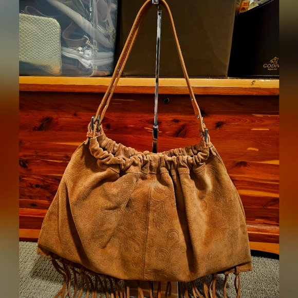 EL PORTAL Suede and leather bag - Picture 1 of 9